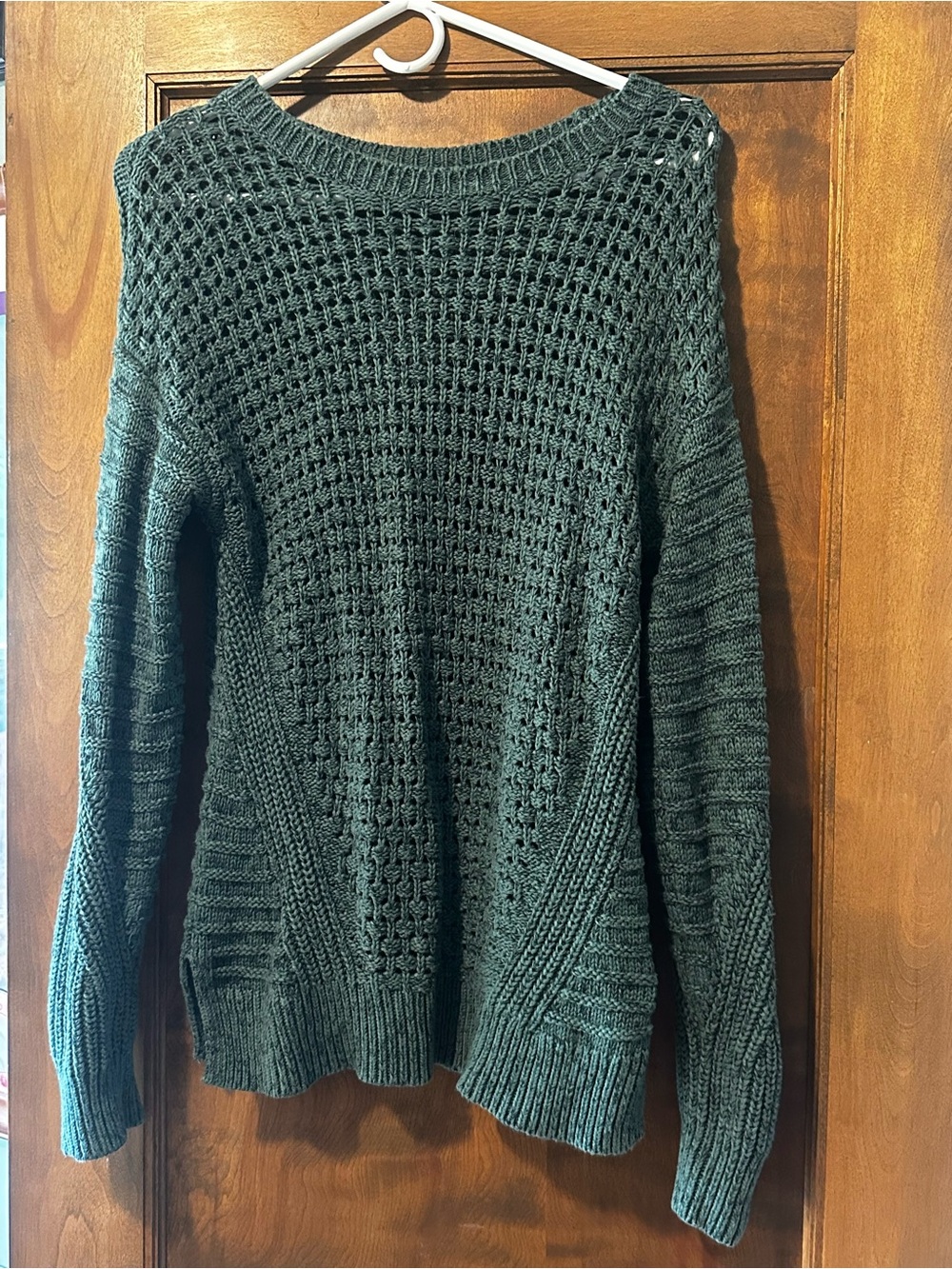 GAP Dark Green Open Knit Cotton Sweater Size Small